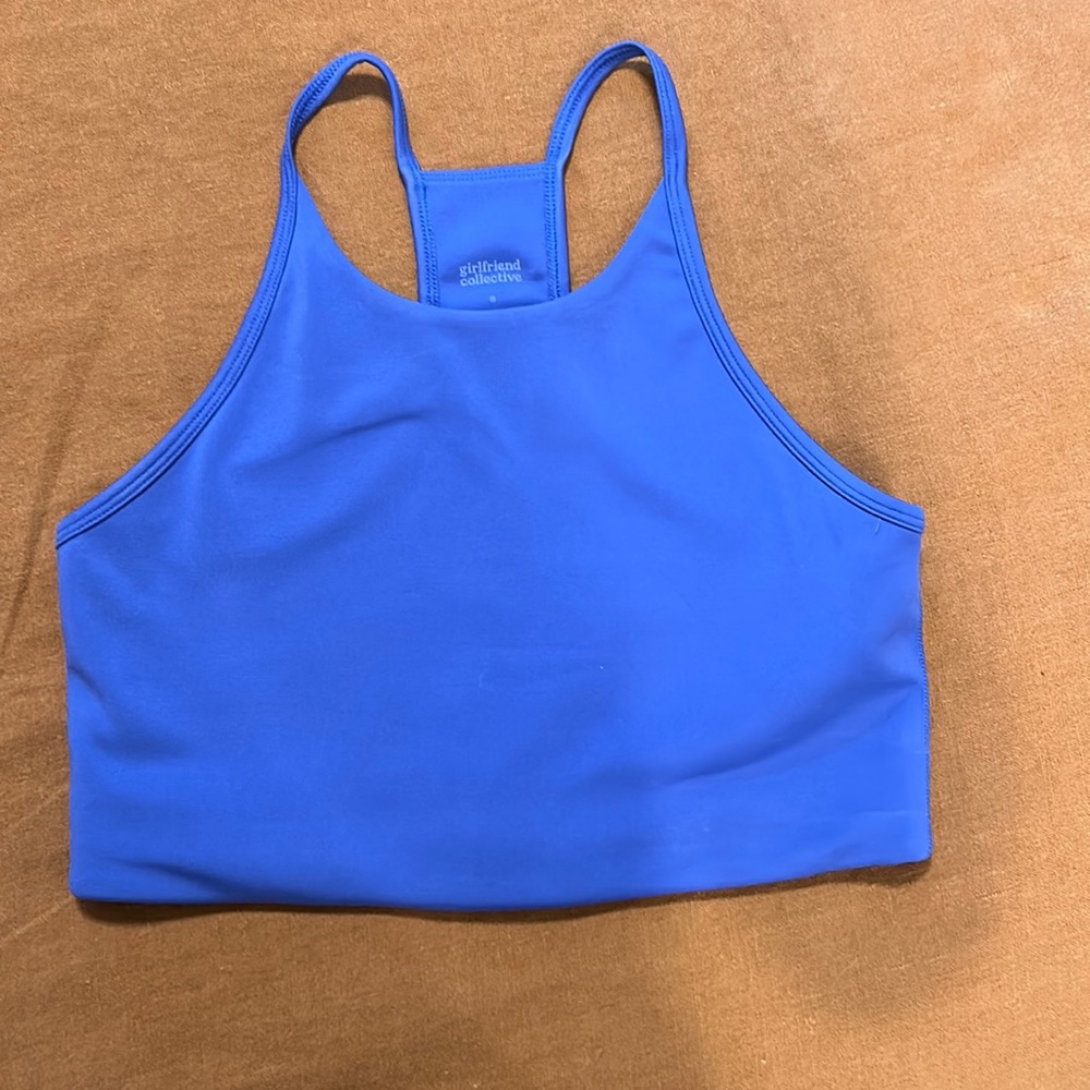 Blue girlfriend crop top bra